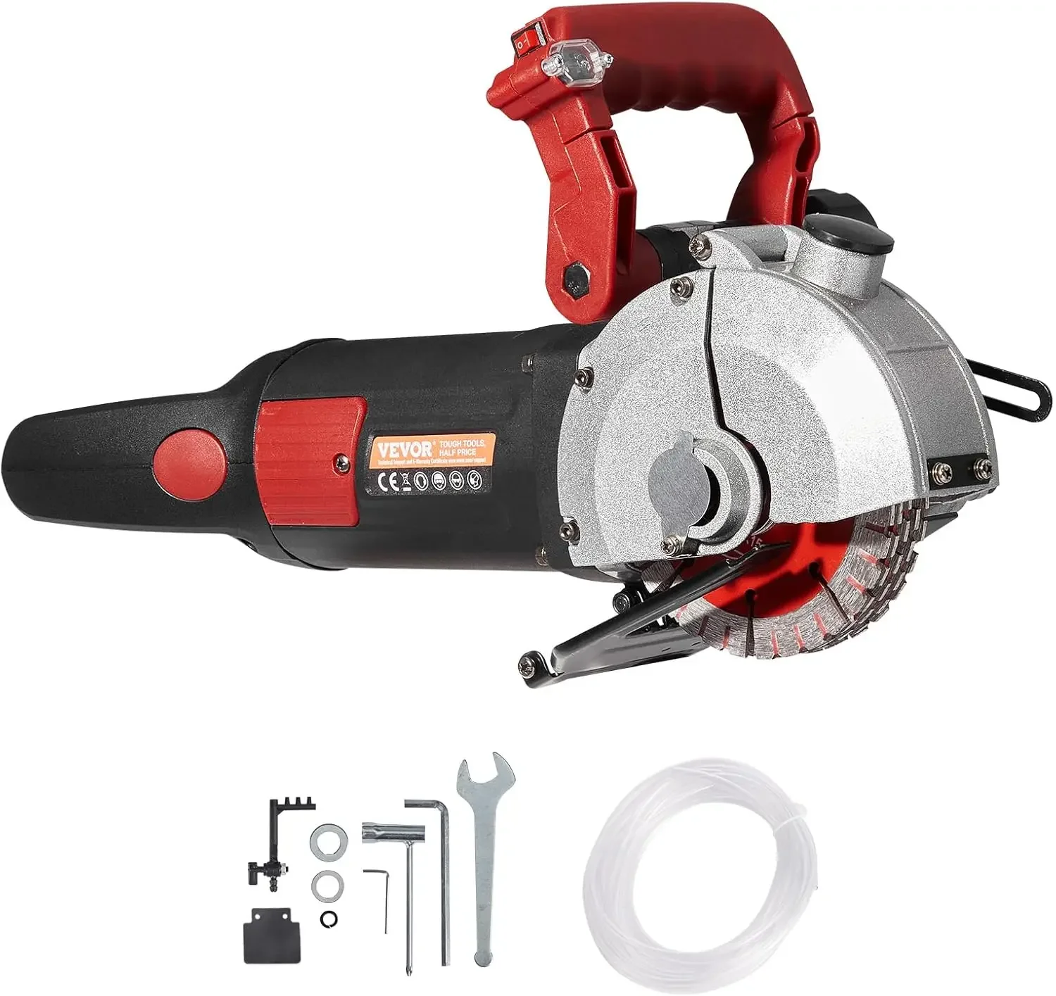 

Wall Chaser, 4800W Slotting Machine with Laser Guide 6500rpm, Max Groove Depth and Width 1.6" x 1.65", Concrete Grooving Cutting
