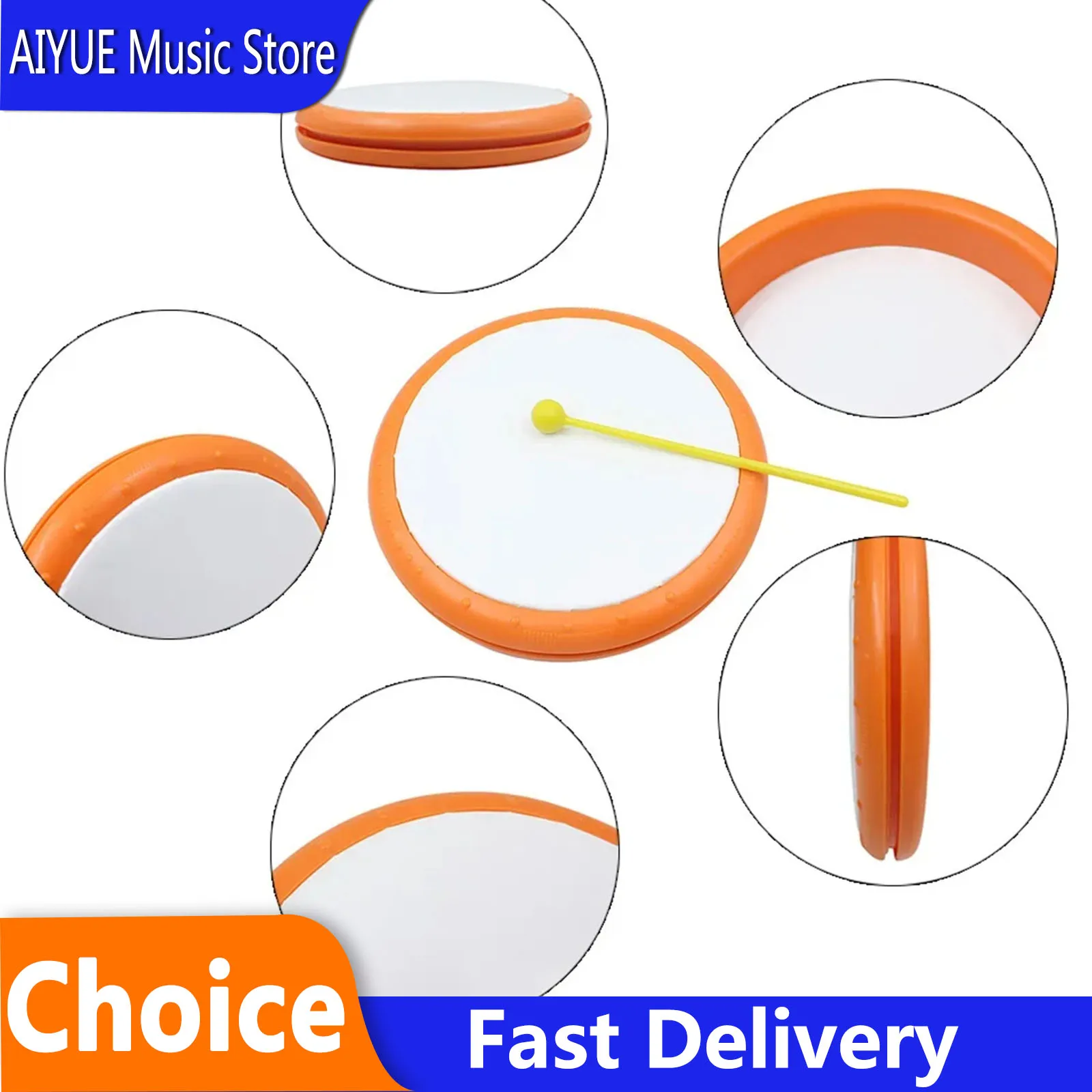 SLADE Orff Tambourine Plastic Tambourine With Drumsticks Early Education Teaching Aids Rhythm Practice Percussion Instrument