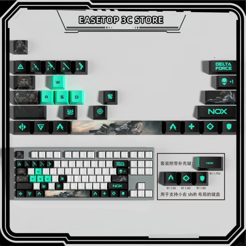 

Новые колпачки для клавиш Delta Force Gaming Series PBT OEM-профиль, крутые 15/29 клавиш, термосублимационные игровые аксессуары, тема для переключателя MX