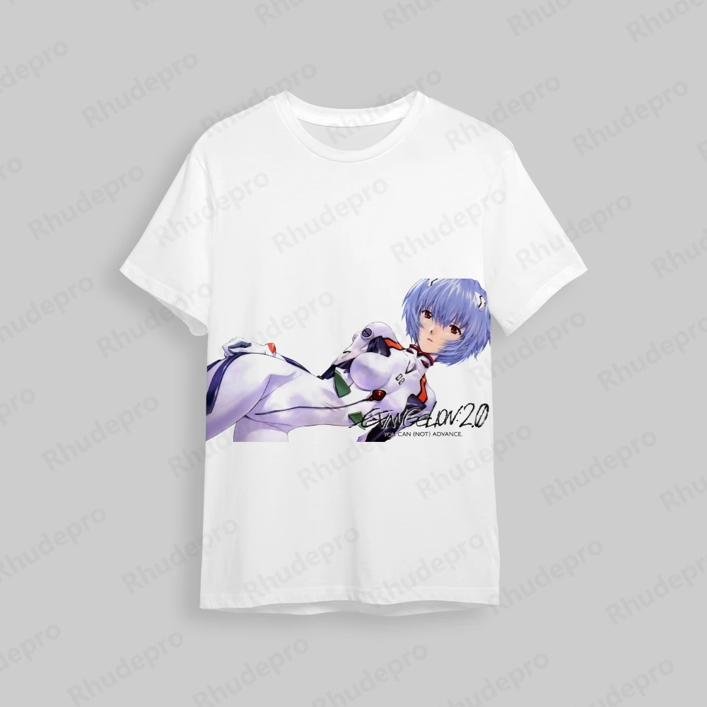 Camiseta Neon Genesis Evangelion masculina, cosplay streetwear, tops de manga curta, roupas novas, roupas da moda, presente, Y2k, 2024