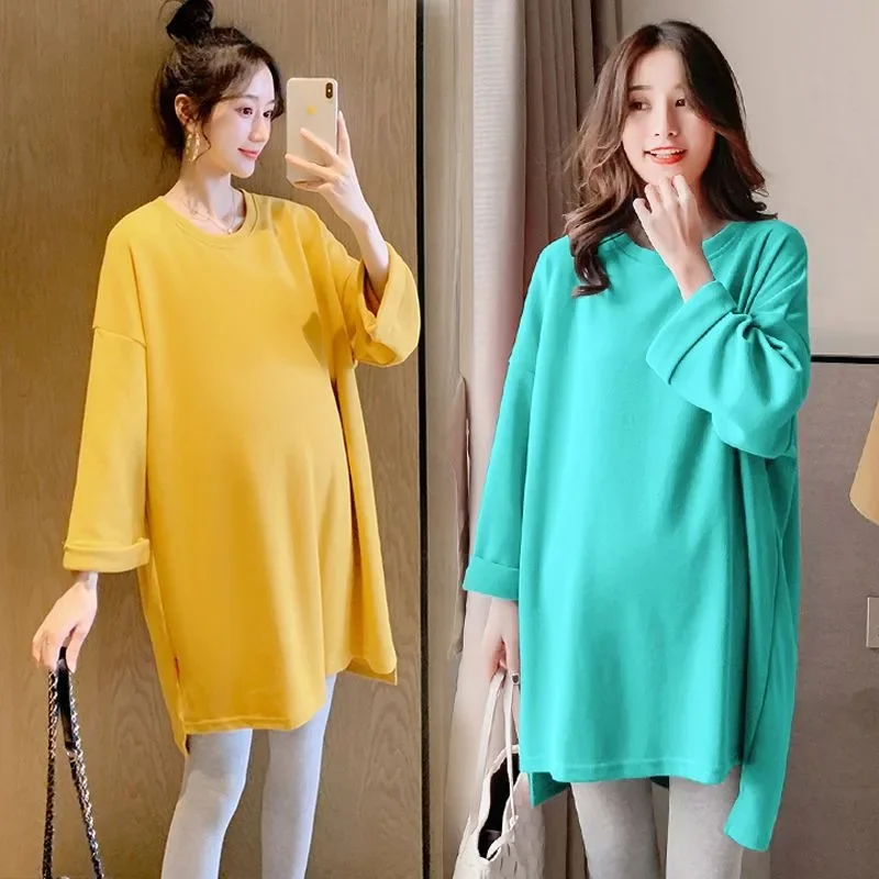 Loose Long Sleeve Accessibility Two-piece Korean Version Fall and Winter Style Nightdress Soft Maternity Suit Fashionable Style