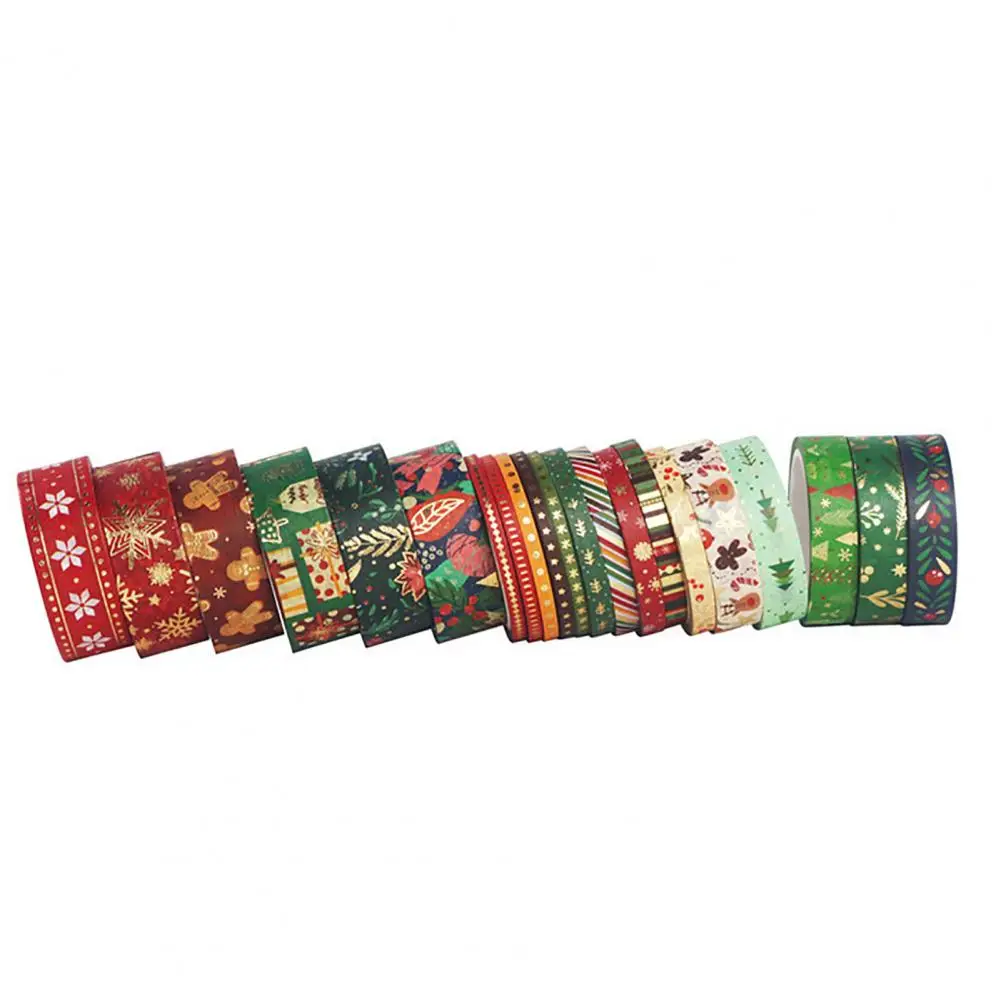 Fita impermeável Washi, Fita de Natal Washi, Padrão Claro, Forma Única, Decoração DIY, Manual, Feriado
