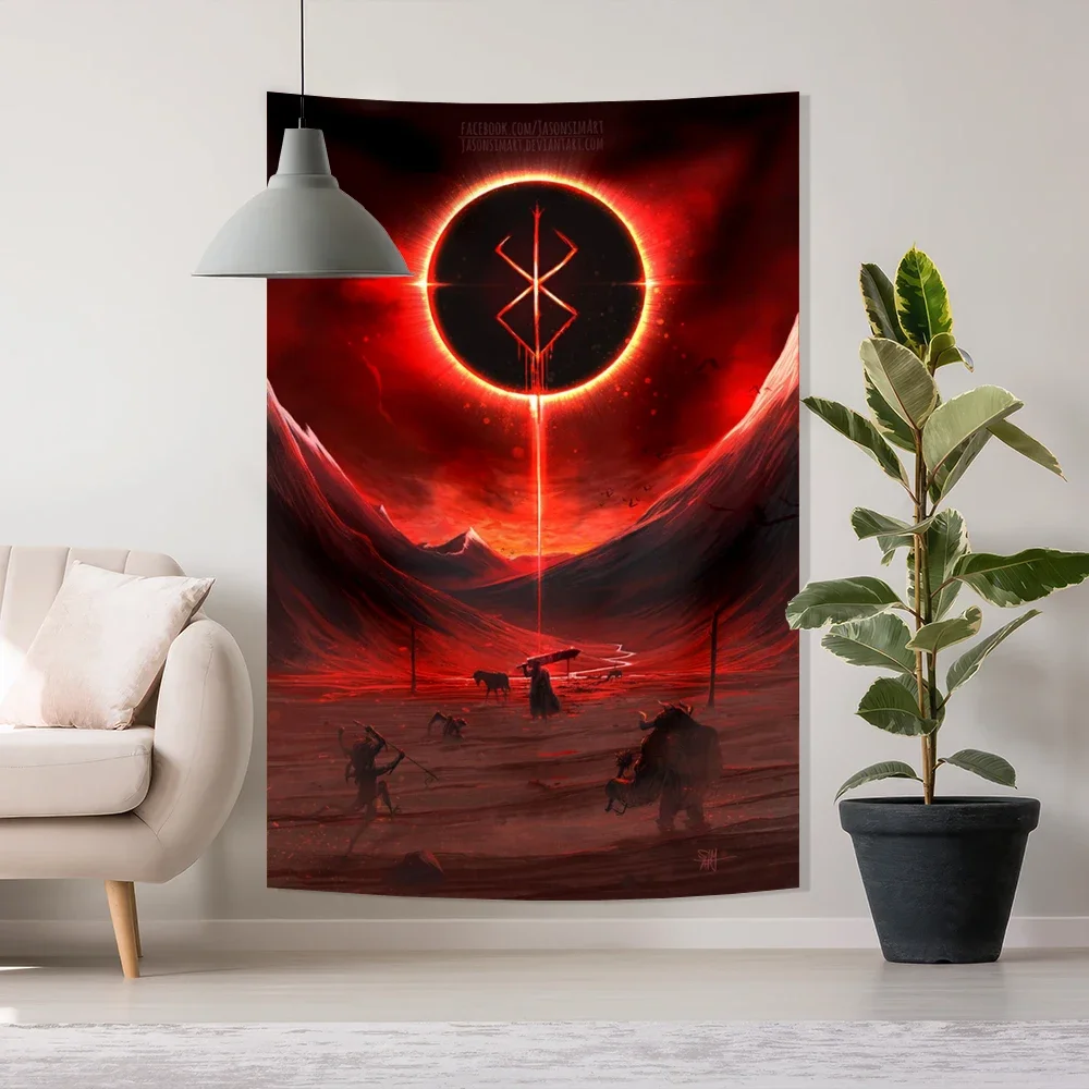 90x150cm Berserk Sacrifice Tapestry Travel Hanging Printed Wall Towel Blanket Decor Bedspread Bedroom Colored Mat Yoga Room Home