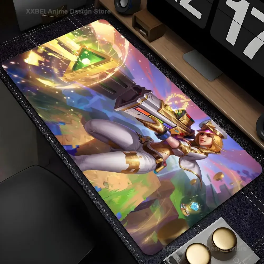 League Of Legends Caitlyn Mouse Mat Desk Mat With Pad Gaming Accessories Prime Gaming XXL Keyboard Pad Stitch Padding Mat