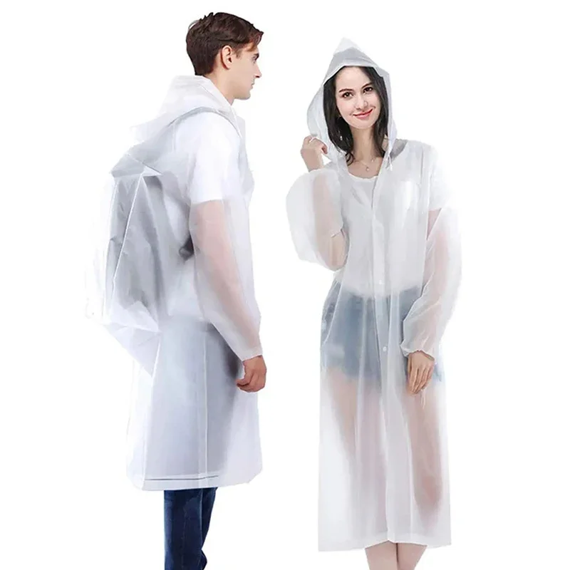 Chubasquero impermeable grueso para hombre y mujer, impermeable para ciclismo, motocicleta, poncho de trekking al aire libre, impermeable con sombrero