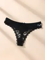 3Pcs Sexy Lace Women Thongs Transparent Women Panties Sexy Underwear Solid Floral G-String Size XS-XL Female Underpants Lingerie - Image 4