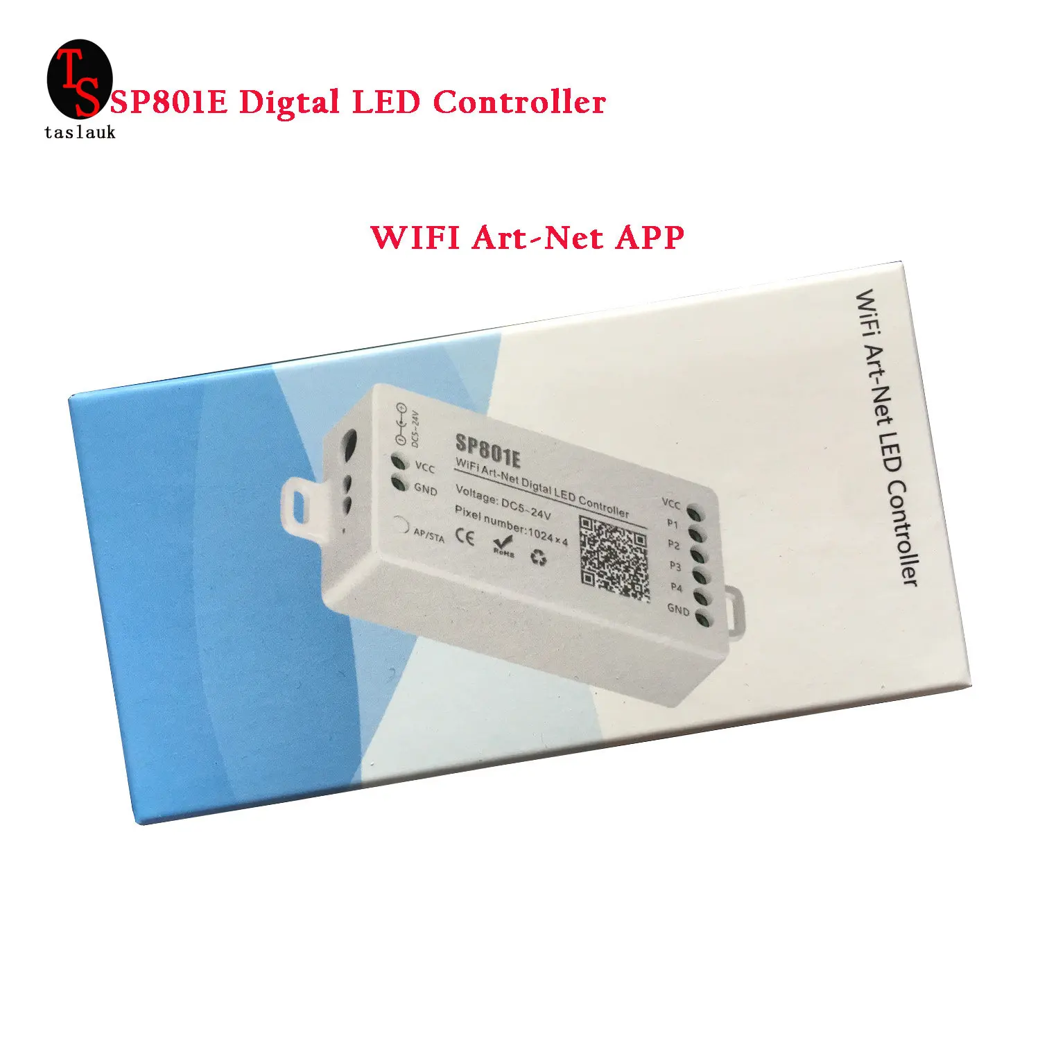 WiFi Art-Net LED Controller SP801E for LED Matrix Panel Module LED Light Strip Via App Control AP Mode/STA Mode DC5V-24V