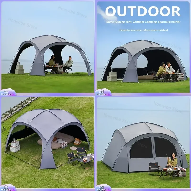 Large Portable Dome Canopy Tent Sunshade Multi Person Shelter Outdoor Camping Beach Park Picnic Waterproof UV Protection