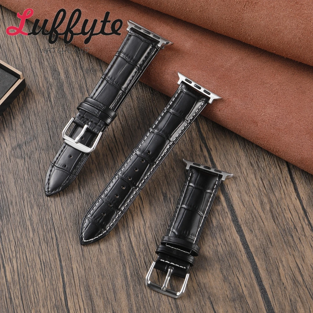 حزام جلدي لساعة أبل 38/40/41/42/46/49/44/45 مللي متر حزام ساعة اليد لـ Iwatch 10 9 8 7 6 5 4 3 2 1 Se Ultra 2 ﻿