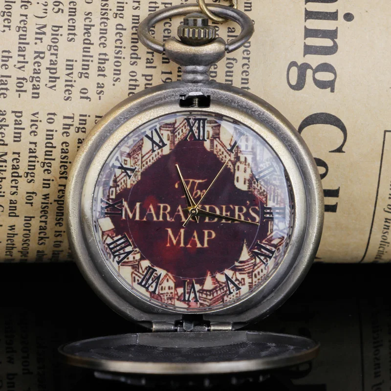 خمر البرونزية البخار الشرير ساعة جيب كوارتز قلادة قلادة ساعة فوب سلسلة الرجال النساء هدية Reloj دي Bolsillo Antiguo #2