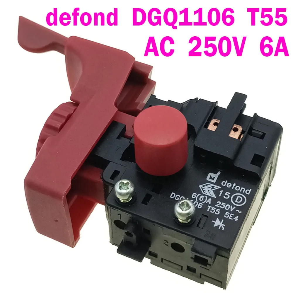 

1pcs Impact drill switch defond DCQ1106 T55 electric drill switch AC 250V 6A 5E4 forward and reverse speed control switch