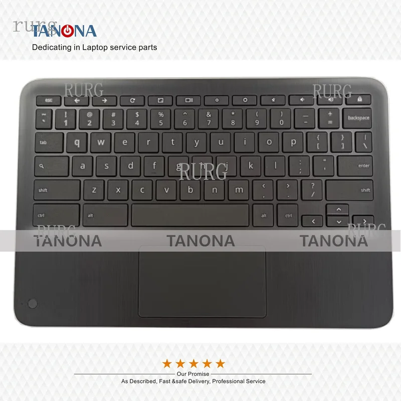 R+ Brand New, compatible with for HP Chromebook X360 11 G3 EE, includes palm rest, US keyboard, and touchpad, model L92214-001