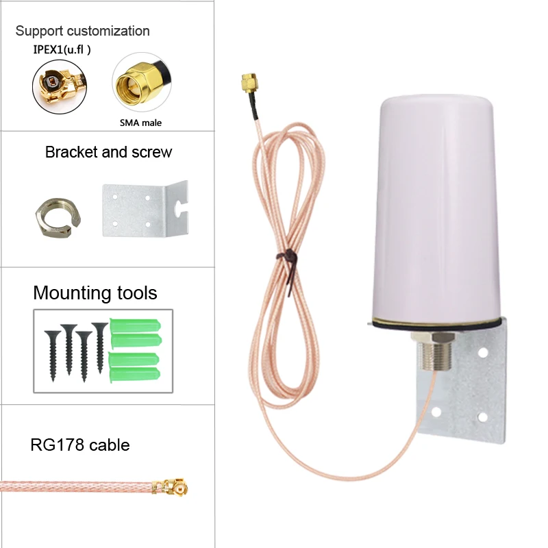 Imagem -04 - Amplificador Exterior do Impulsionador do Sinal de Omni Antena Impermeável Ipex Sma Macho para Gabinete Pilha de Carregamento 5g 4g Lte 3g Gsm 6006000mh