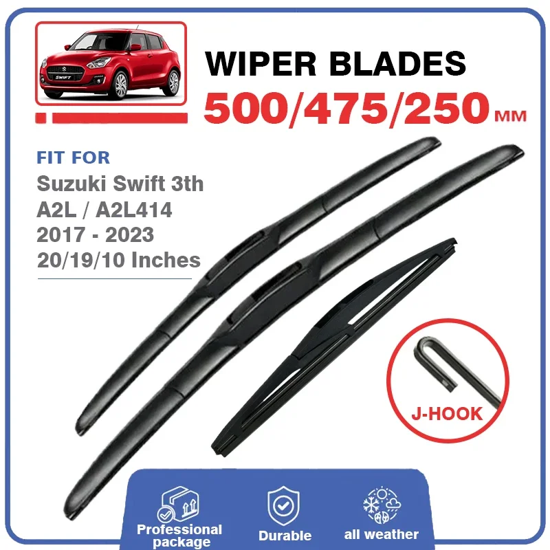 Front Rear Wiper Blades Set Kit For Suzuki Swift 3rd A2L 2017-2022 Hatchback Windscreen Windshield Window 20