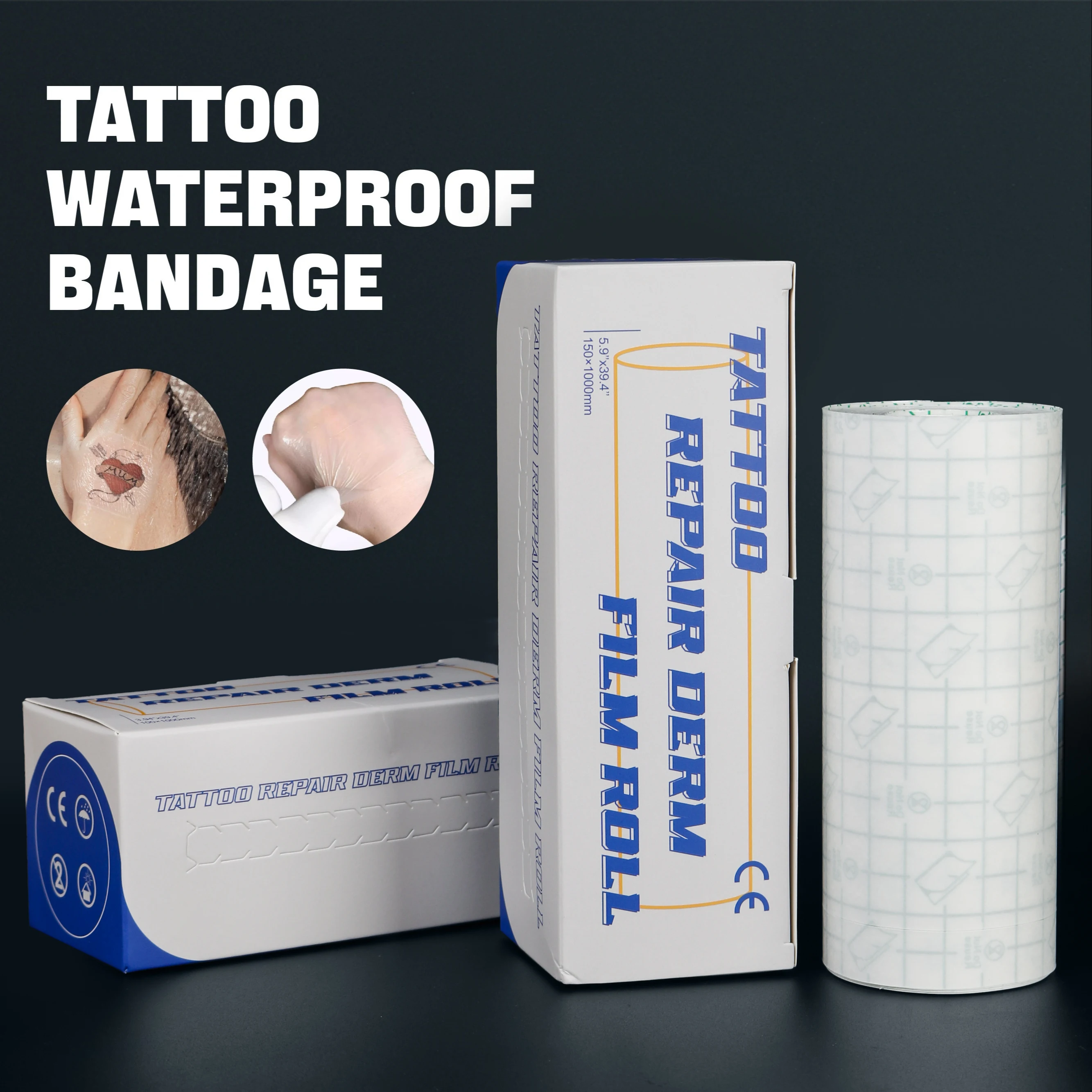 10M Waterproof transparent PU Membrane Tape Tattoo Care Film Protective Skin Healing Breathable Adhesive Medical Bandages