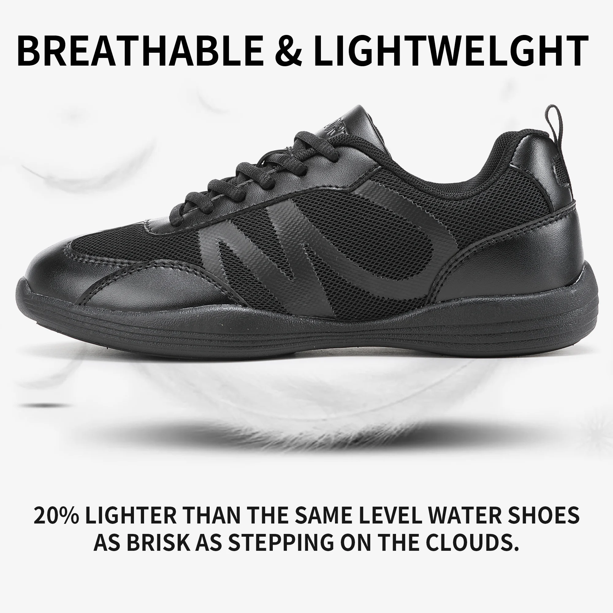 Women Cheerleading Shoes Breathable Mesh Lightweight Non Slip Flat Sole Lace Up Training Competition Dance Sneakers 2608