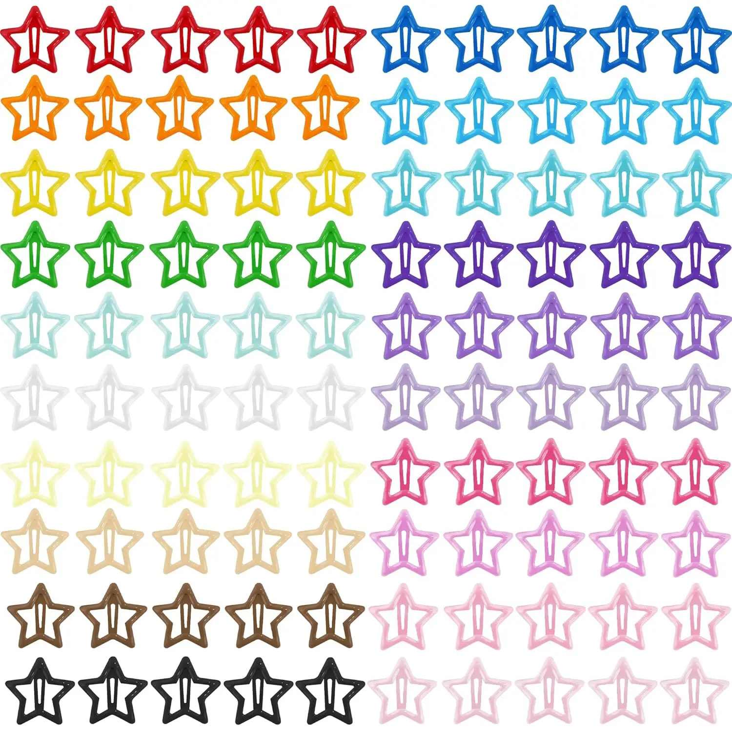 

Star Hair Clips Snap Hair Barrettes Non Slip Star Hair Accessories Multiple Colors Metal Hair Clips
