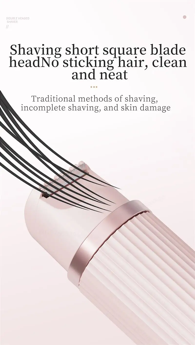 Elektrische Rasierer für Frauen, wasserdichter Bikini-Trimmer, Gesichtsrasierer für Achseln, Beine, Damen-Körpertrimmer, Haarentfernung, Rosa, Lila – Detail 8