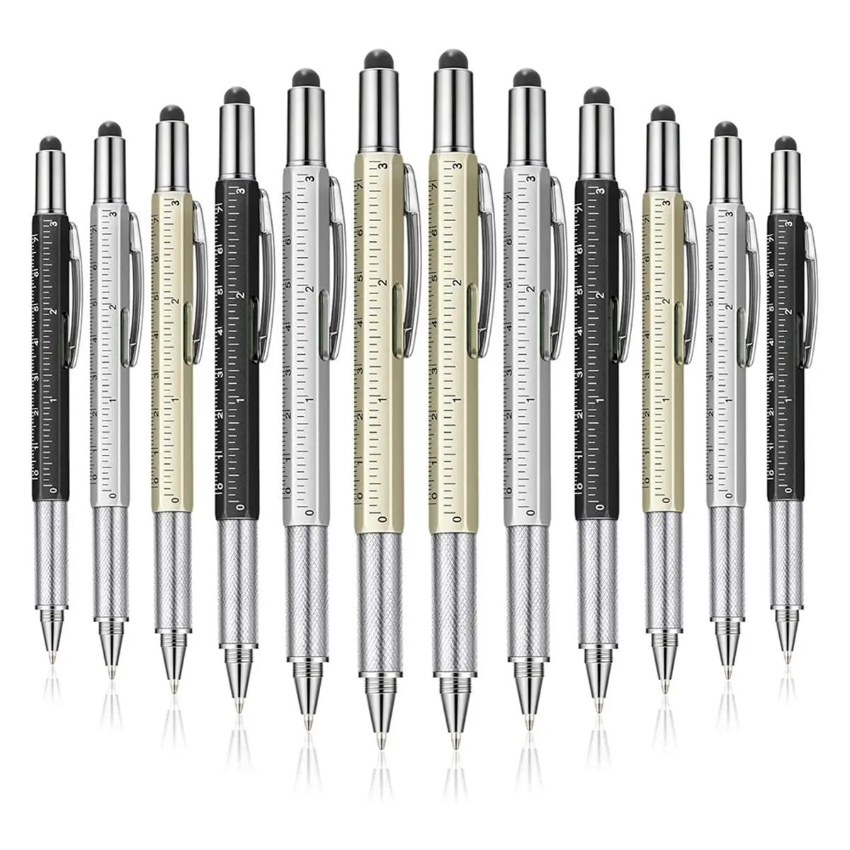 【New User-Coupon!】30 Pcs Tool Pen for Men Gift 6-in-1 Multitool Tech Tool Pen with Ruler, Level Gauge, Ballpoint, Stylus, Screwd