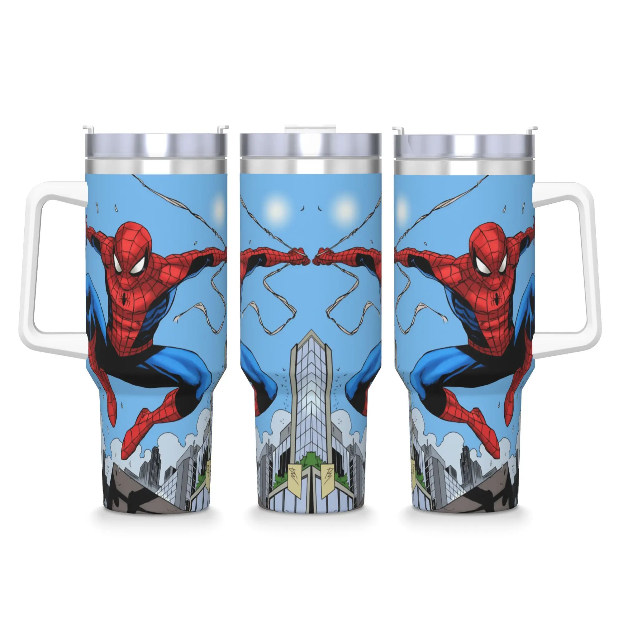 

Spider-Mans Stainless Steel Tumbler Travel Thermal Mug With Straws and Lid Large Mugs Cup Cold Drink Water Bottle