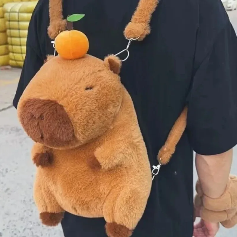 

Kawaii Capybara Plush Backpack Cartoon Fashion Plushie Doll Capybara Crossbody Bag Handbag Mini Knapsack Bags Kid Birthday Gifts