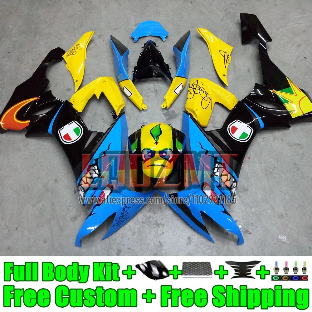 Injection Frame For KAWASAKI NINJA ZX-10R ZX 10 R 10R 1000CC 51No.187 blue shark ZX10R 2008 2009 2010 ZX1000 C 08 09 10 Fairing