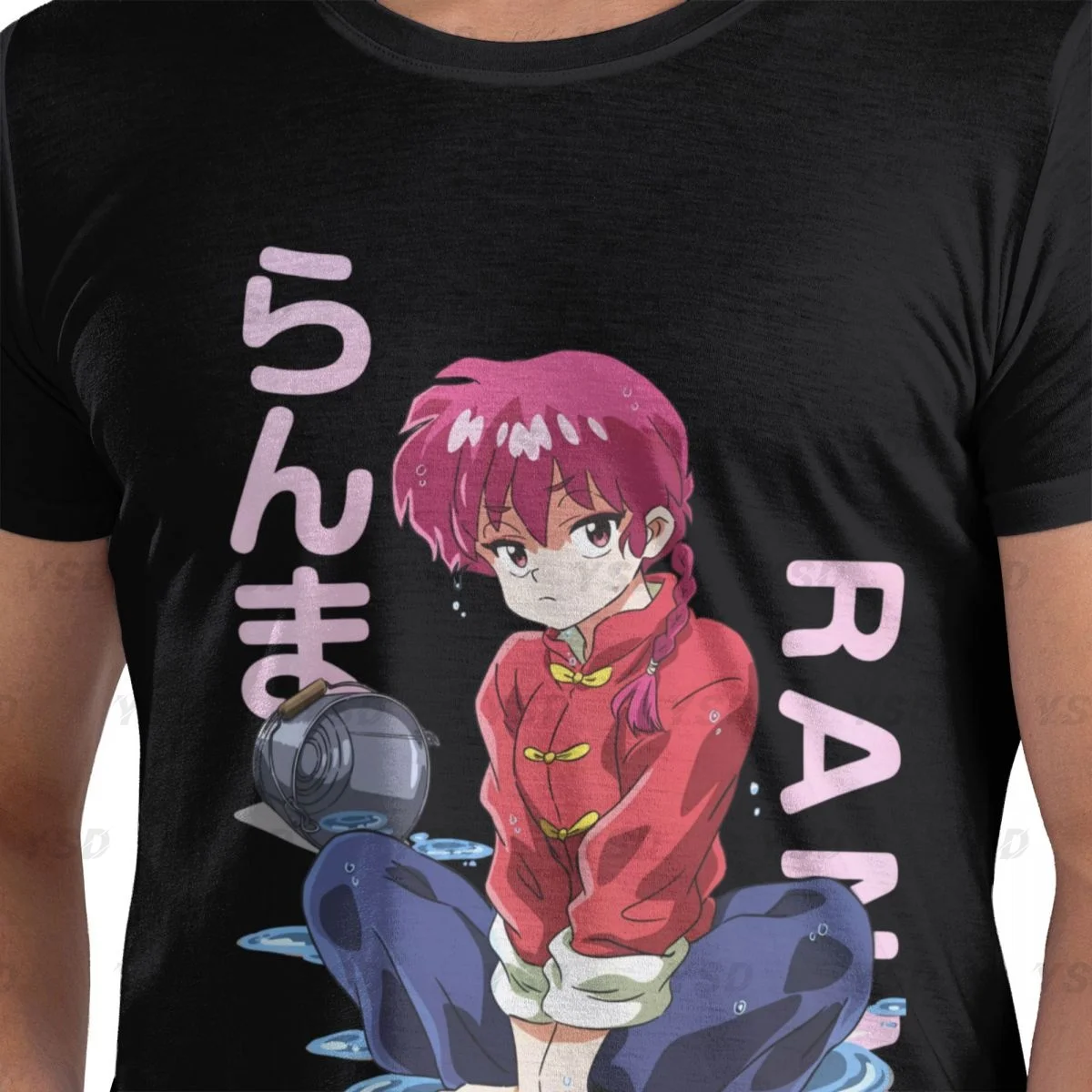 Ranma Saotome Men's Cotton tight fitting sports T-shirt,Gym Sportswear, Oversized print Tee shirt