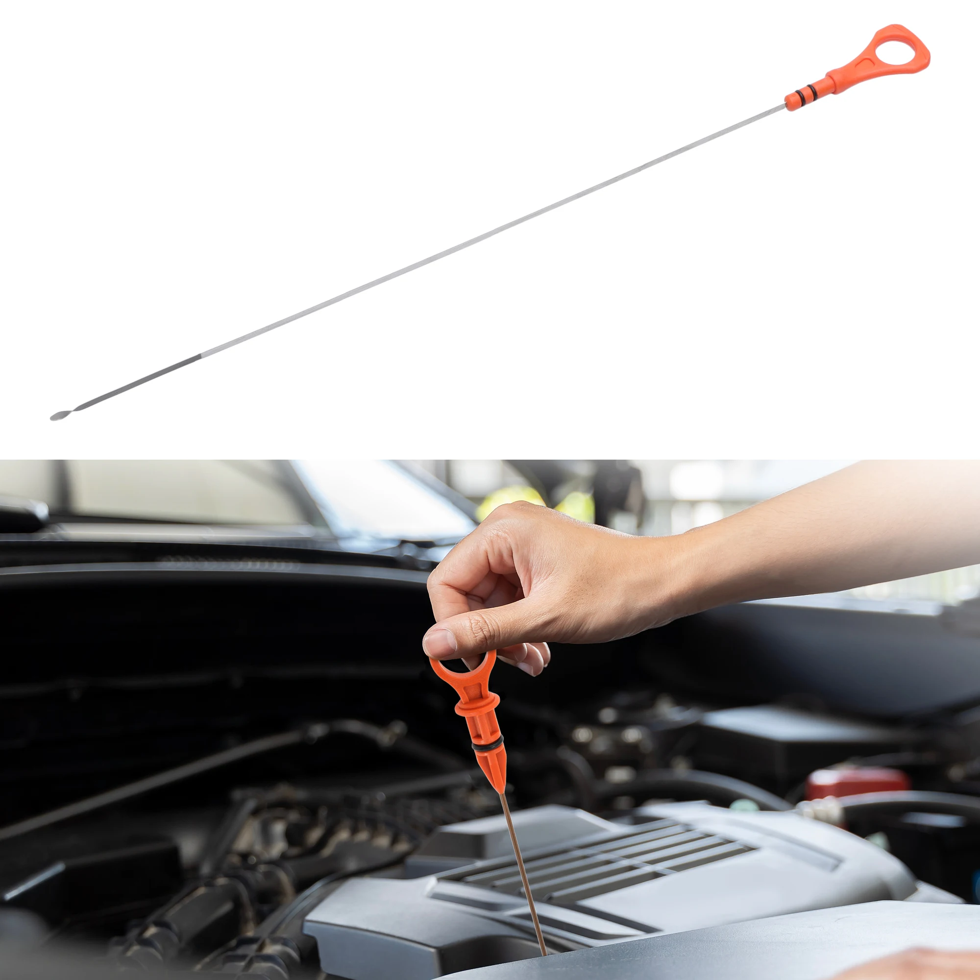 UXCELL Oil Dipstick Oil Level Dip Stick No.2661138054 for Hyundai Santa Fe 01-06 Orange