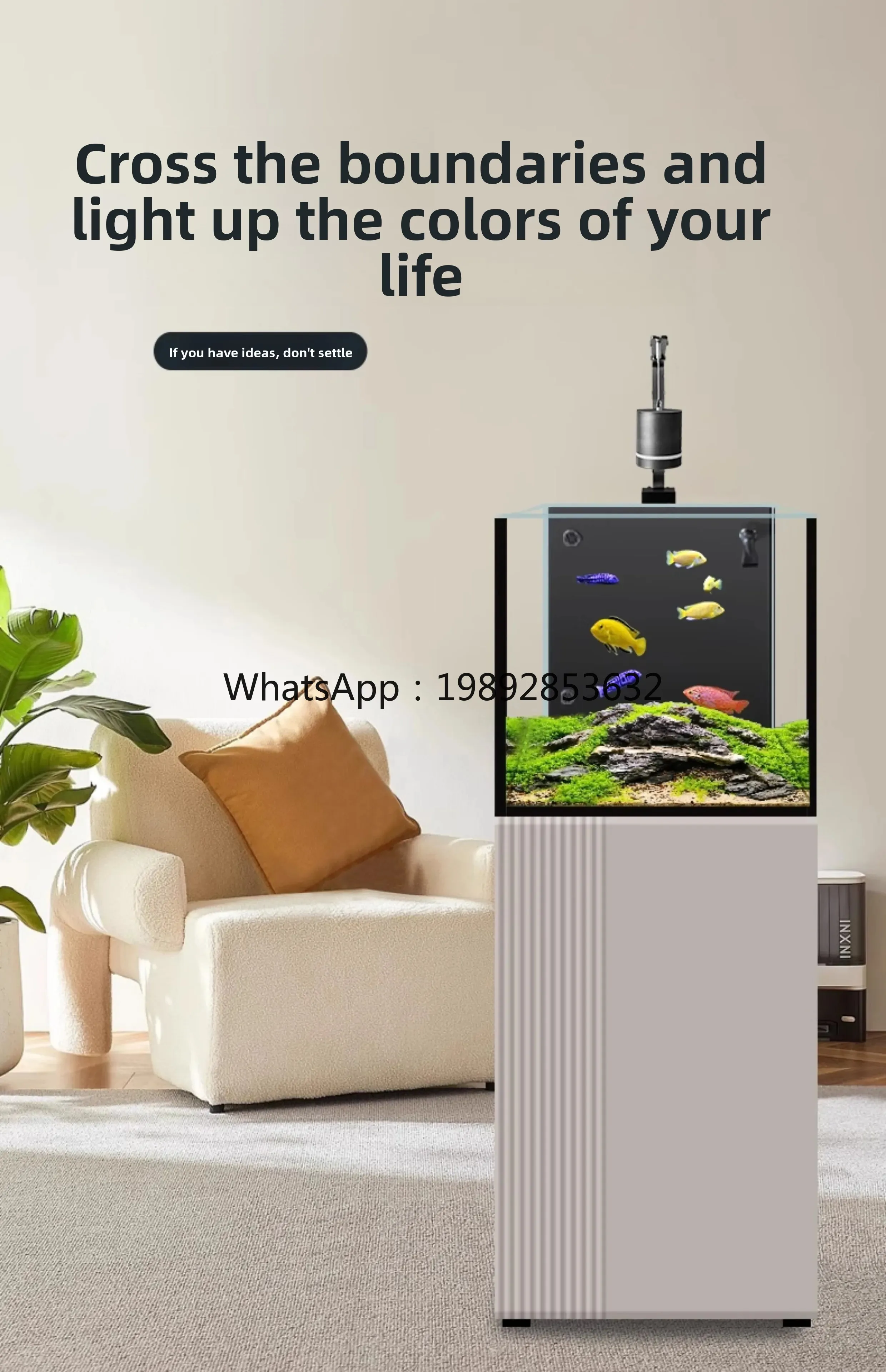 

b28 fish tank ecological living room small ultra-white glass goldfish tank aquarium floor-to-ceiling household