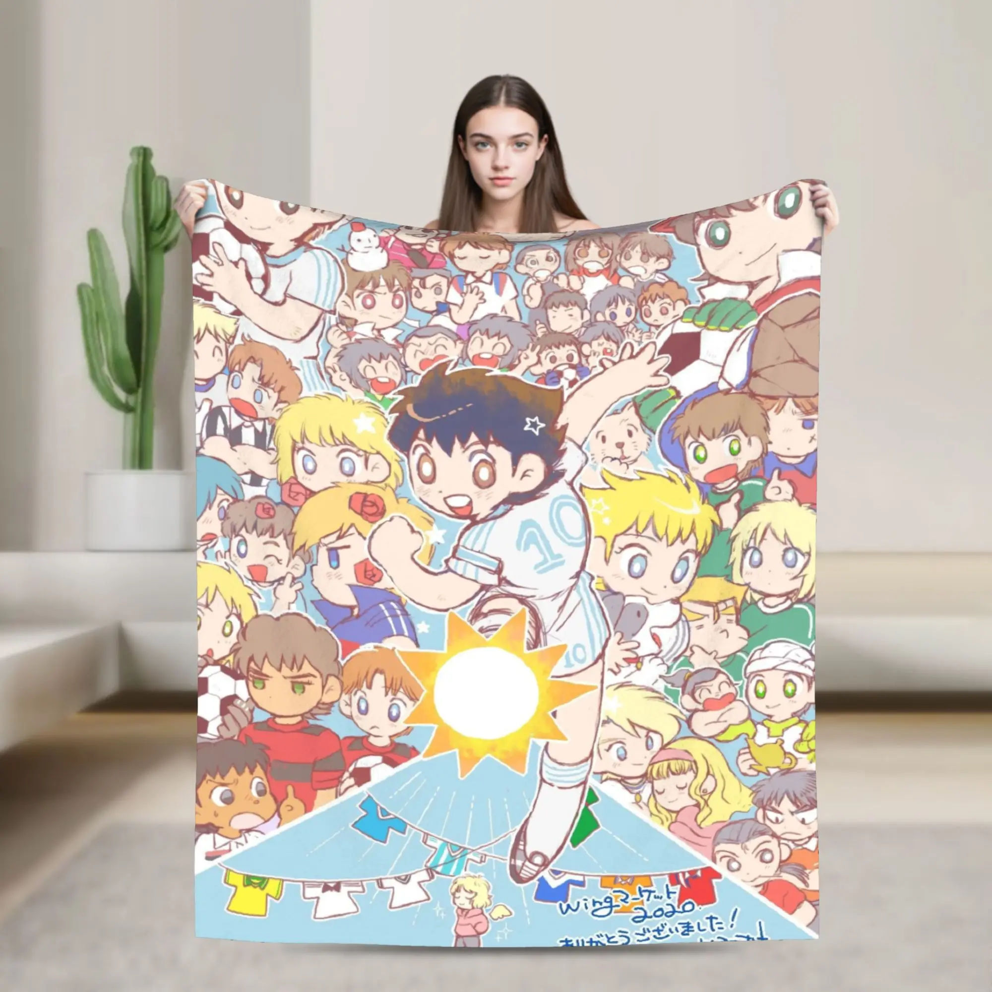 

Captain Tsubasa Flannel Blanket Soccer Cartoon Warm Bedding Throws for Outdoor Picnic Comfortable Bedspread Sofa Bed Cover