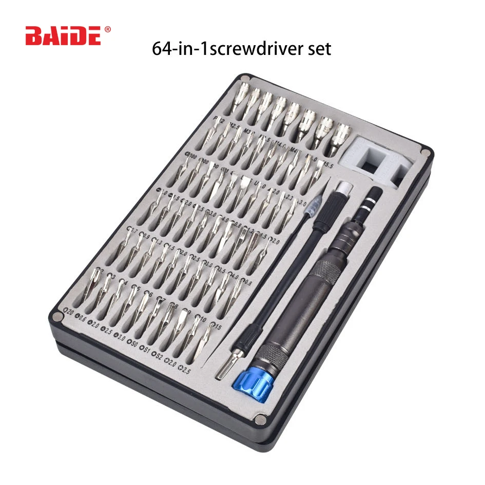 64 in 1 Screwdriver Set Magnetic Screwdriver Bit Torx Multi Mobile Phone Repair Tools Kit Electronic Device Hand Tool 40set/lot
