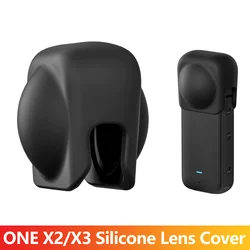 Silicone Lens Cover for Insta360 X3 ONE X2, Anti-Scratch Dustproof Dual Lens Cap Protector for insta 360 Panoramic Action Camera