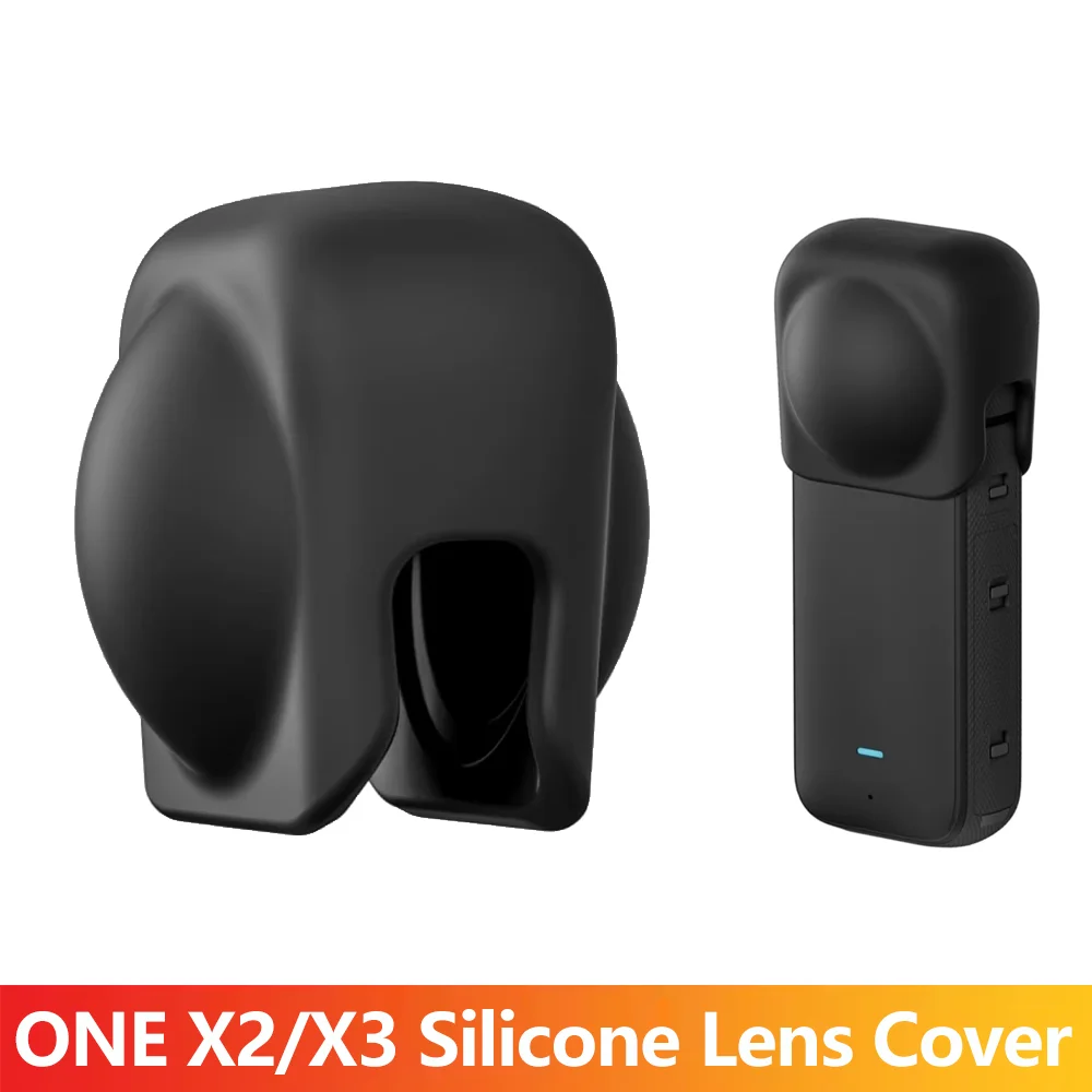 Silicone Lens Cover for Insta360 X3 ONE X2, Anti-Scratch Dustproof Dual Lens Cap Protector for Insta 360 Panoramic Action Camera