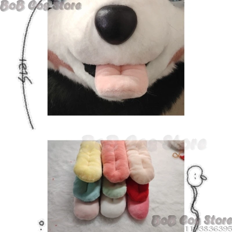 Furry Kig Fursuit Kigurumi Cosplay Animal Multicolor Tongue Accessories Furred Costume Prop Gift Holloween Roleplay Customized