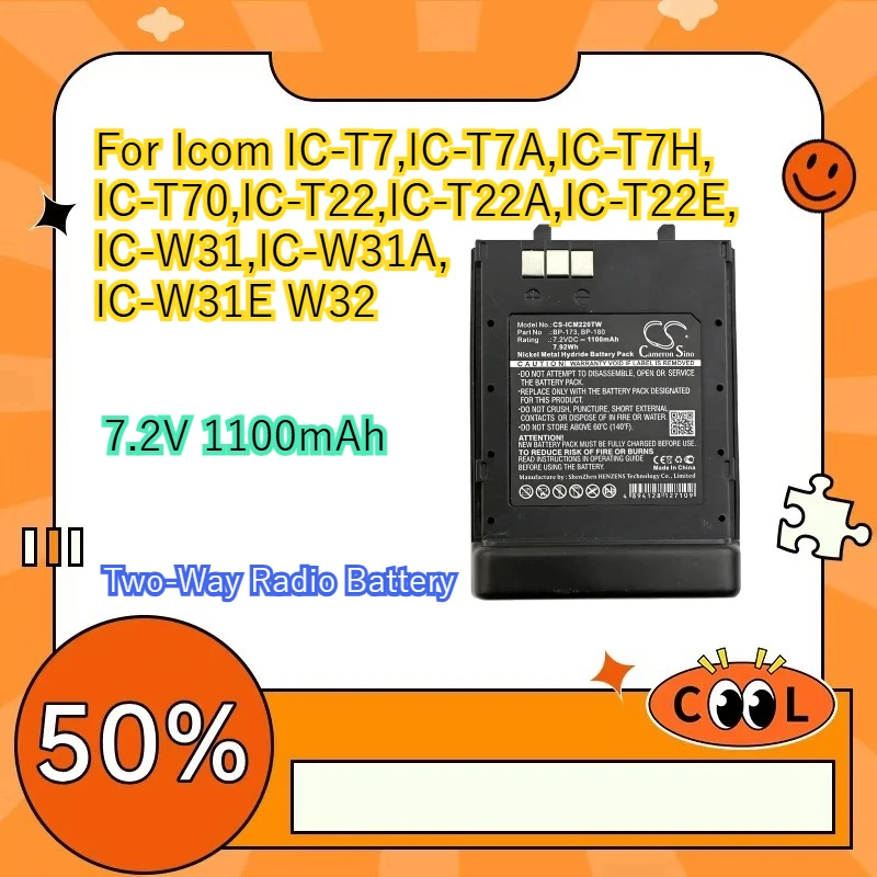 1100mAh Battery/Charger BP-173 BP-180 for Icom IC-T7,IC-T7A,IC-T7H,IC-T70,IC-T22,IC-T22A,IC-T22E,IC-W31,IC-W31A,IC-W31E W32