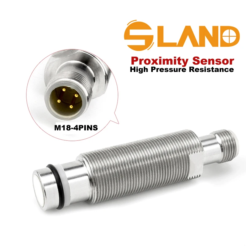 M18 Thread High Pressure Resistance Proximity Sensor Max.500Bar Normally Open NPN PNP IP68 Hydraulic Cylinder Usage M12-4PINS