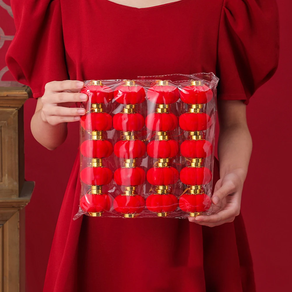 

20 Pcs Lanterns Festive Hanging Ornaments Chinese Spring Festival Decoration New Year Red Keepsakes Favors Decorative