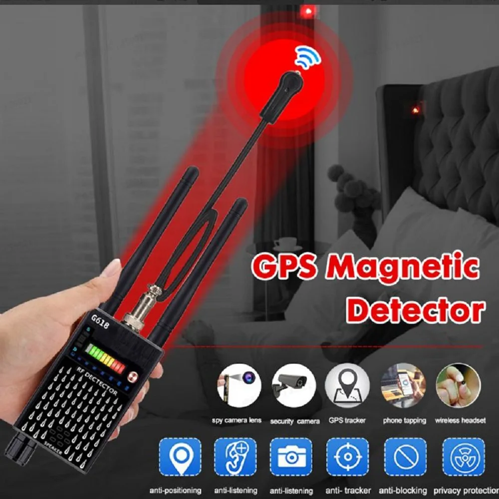 

High Sensitivity Anti-Spy Wireless Hidden Camera Detector GPS Magnetic Detects RF Signal Automatic Finder GSM Audio Bug Scanner