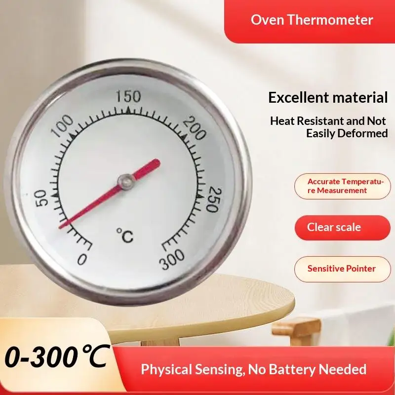 2026 NEW 1PCS 35mm Mini BBQ Grill 0-300℃ Stainless Steel Safe Cooker Temperature Gauge Oven Baking Temperature Measuring Tool