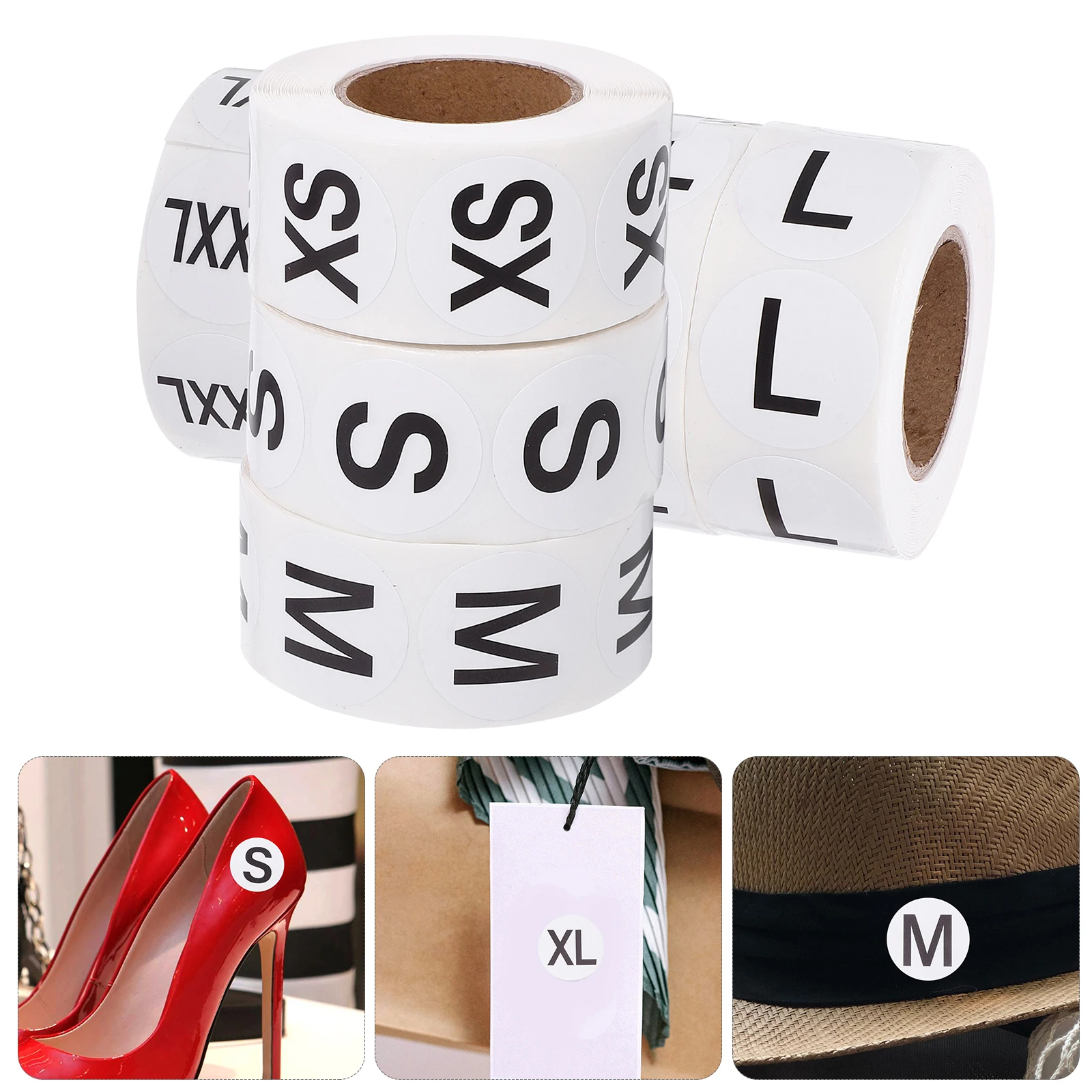 

Size Stickers Round Labels 7 Sizes XS S M L XL XXL XXXL Self Adhesive Paper Tags for Garment Home Retail Clothes Label