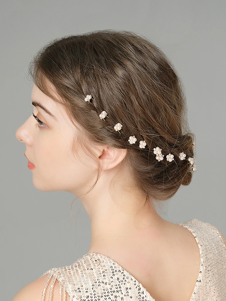 Ensemble d'épingles à cheveux en perles faites à la main, style coréen, classique, Simple, pince à cheveux de mariée, chignon, coiffure, accessoires de cheveux de fête pour femmes