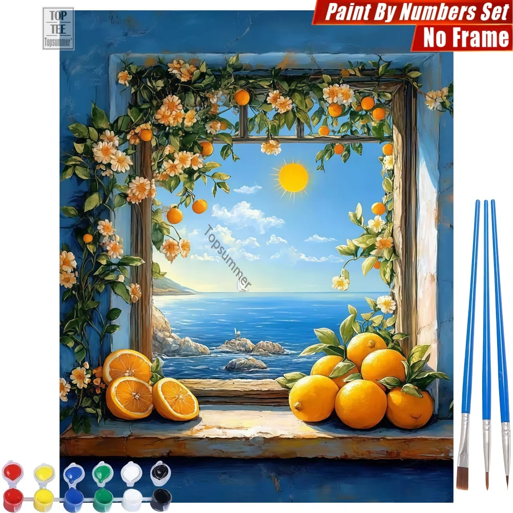 

Window Flowers Sea Paint By Number Set - Window Lemons Sunny Creative Family Fun Valentine's Day Gift For Grandma
