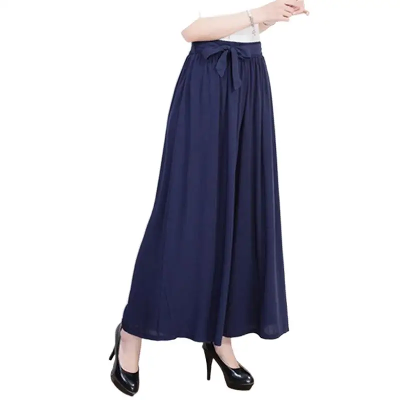 

New Fashion Wide Leg Pants For Women Casual Loose High Waist Cotton Linen Vintage Trousers Femme Pants -