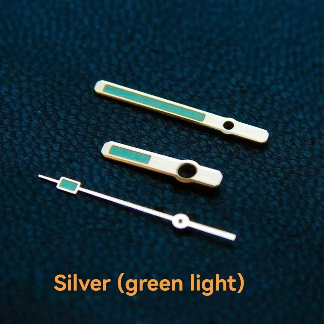 High quality watch hands with silver and gold three pointer super strong C3 green night light suitable for NH35 Movement parts