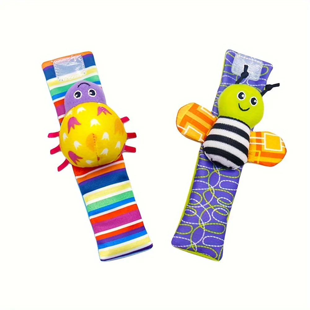 Chaussettes hochet en peluche pour bébé, jouet doux pour nouveau-né, développement du dos, hochet et poignet de dentition, cadeau pour bébé, 0-24 mois