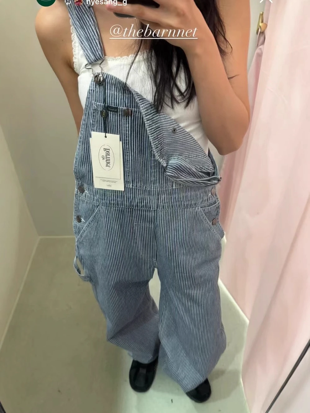 

Faionable Striped Loose Color Blo Bib Overalls Summer High Waist Long Pants Women's Jeans Sli ential