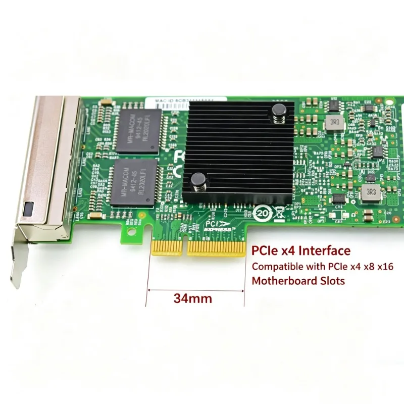 Intel I350T4 Quad Port Gigabit Ethernet PCIE Network Card 1G Desktop Server