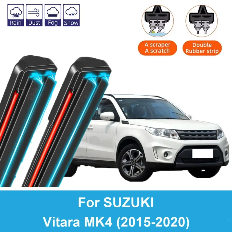 

3PCS Car Wiper Blades for 2015-2020 SUZUKI Vitara MK4 Rear Windshield Wipers Double Rubber Car Accessories 2017 2018 2019 2020