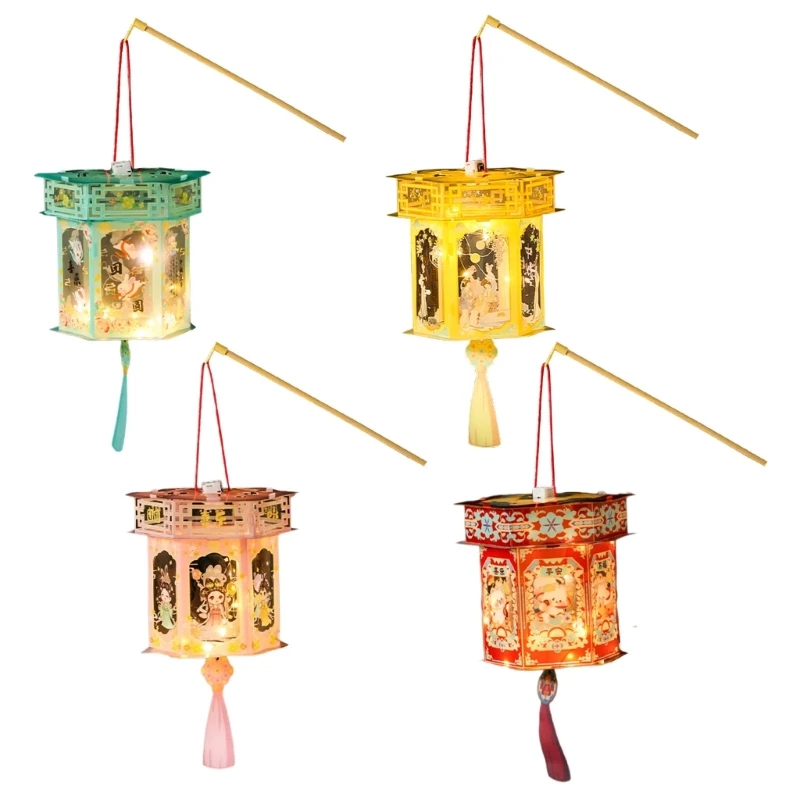 Festival Ancient Handheld Lantern Craft Lantern Kits Traditional Cultural Activity Lantern Toy for MidAutumn Celebrating