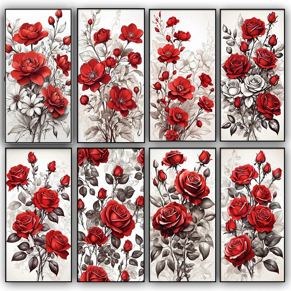 Red Rose Flowes Jewelry cross stitch DIY Diamond Painting New 2024 Amazing still life Diamond Embroidery Mosaic Home Decor